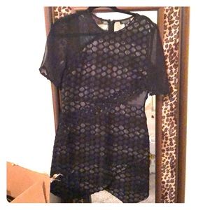 Black and white fitted dress